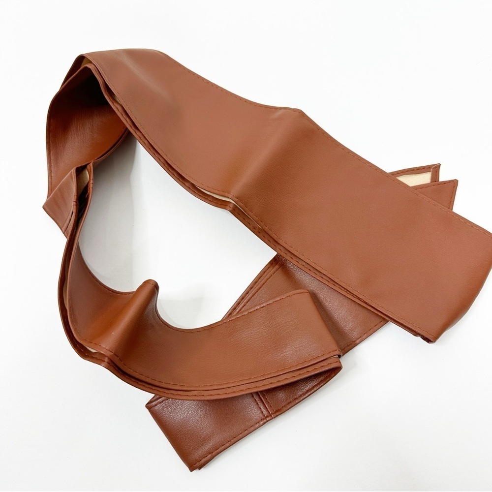 2/$30 Obi Belt Wide Wrap Around Waist Boho Gypsy Self Tie Brown Cinched Corset - Picture 8 of 10